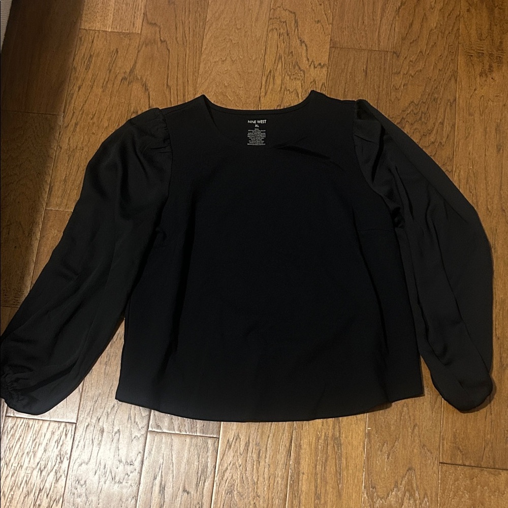 Nine West Black Blouse with Long Sleeves
